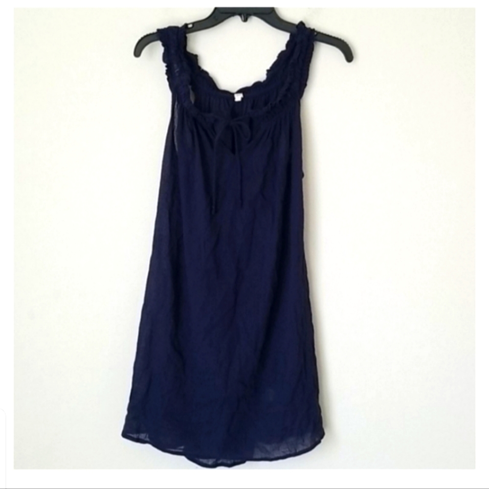 J. Crew Navy Summer beach- swim suit cover-up semi- sheer
